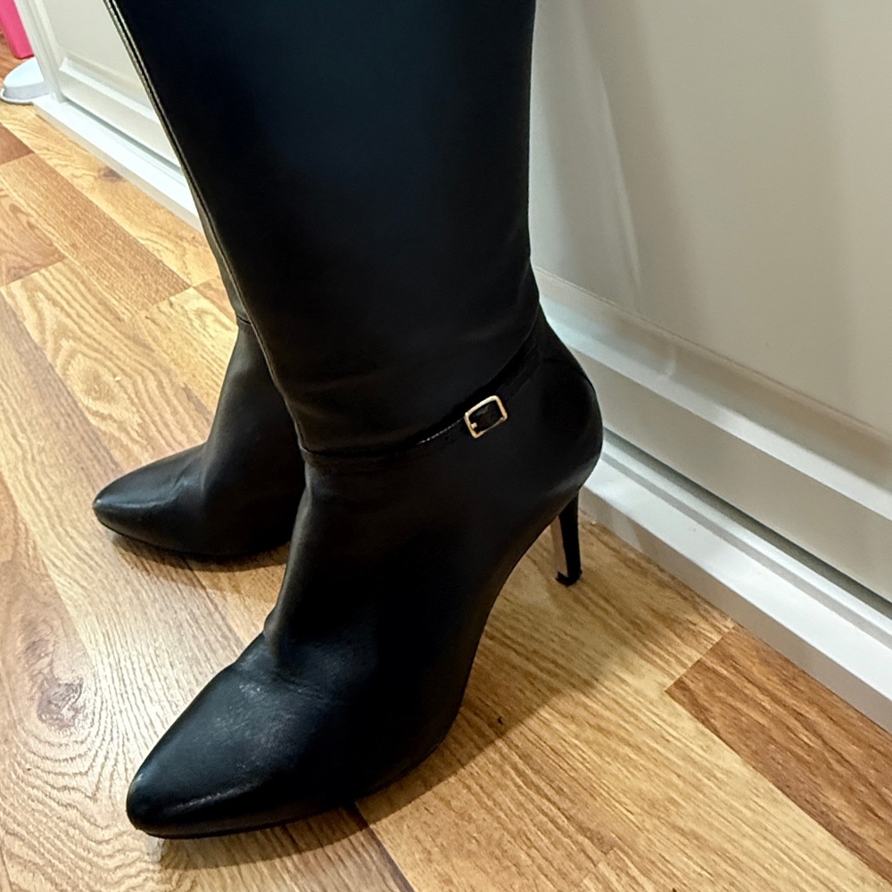 Cole Haan Size 8B Extended Calf, Garner Tall Boot Black